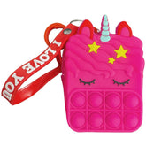 Dark Pink Bubble-Pop Unicorn Purse/Keyring Small image 1